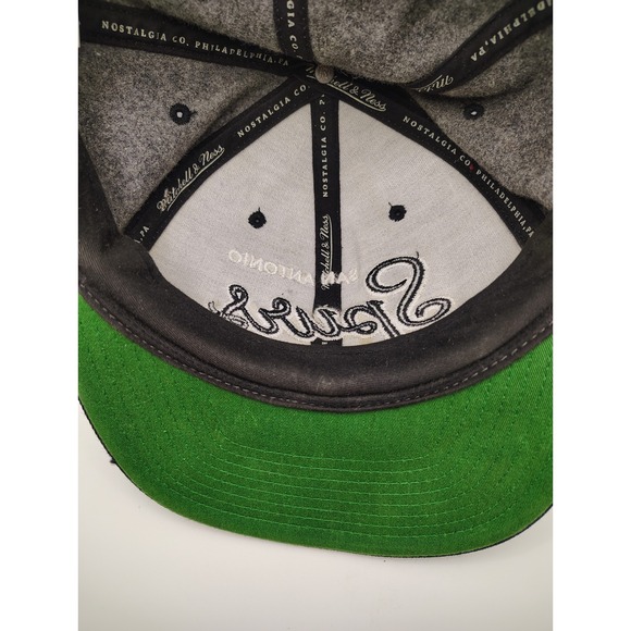 Mitchell Ness San Antonio Spurs Hardwood Classics Wool Snapback Hat Gray Black - Picture 5 of 7